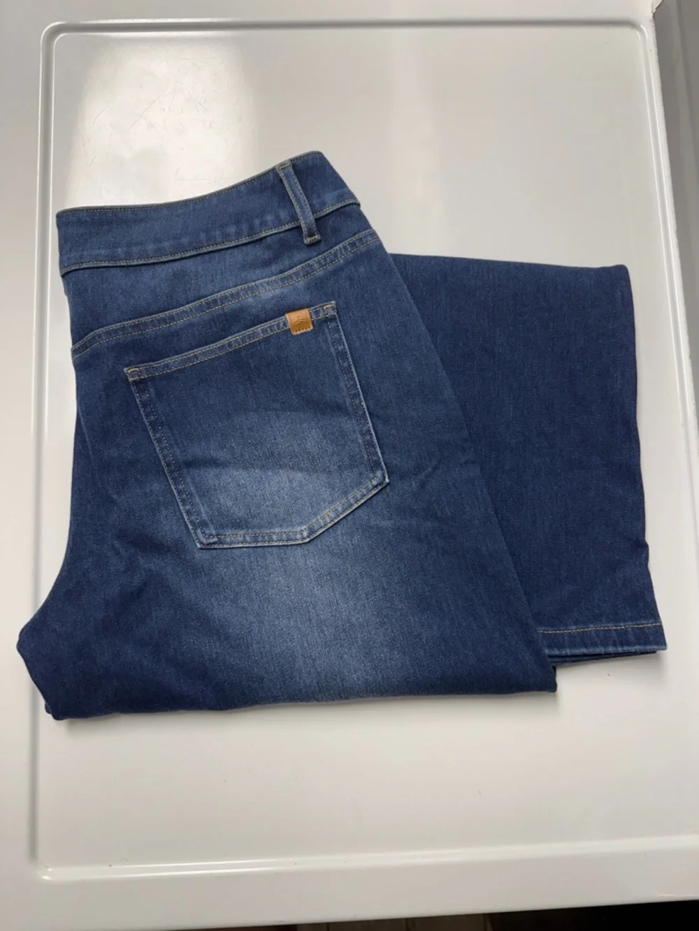 HALARA Medium Blue Denim Jeans with Yellow Stitching - Picture 1 of 5